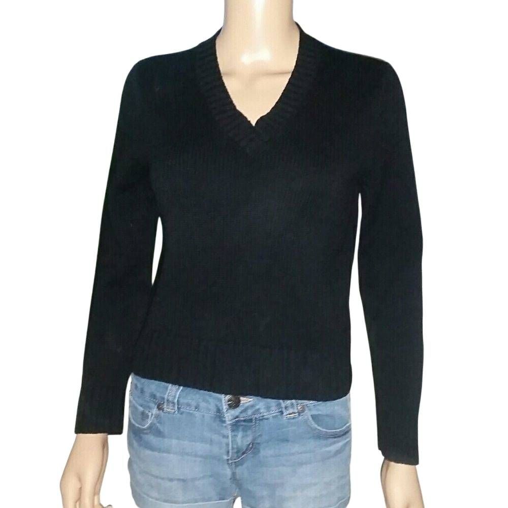 J. Crew black lambswool sweater PS